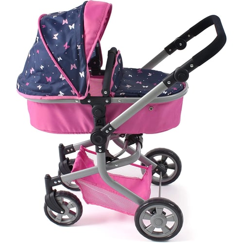 Poussette Poupée Bayer Chic Mika 2 En 1 - Pour Poupées Jusqu'à 52cm, Réglable, Ours Beige