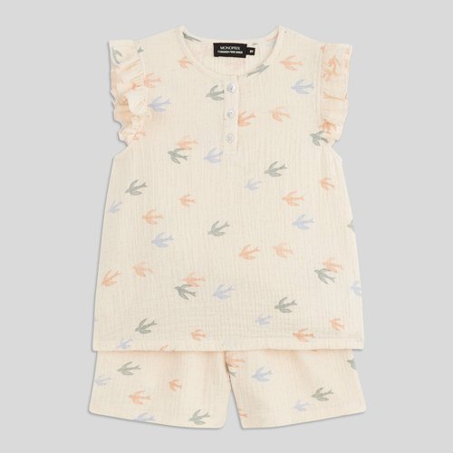 Pyjama fille en coton court motif hirondelles