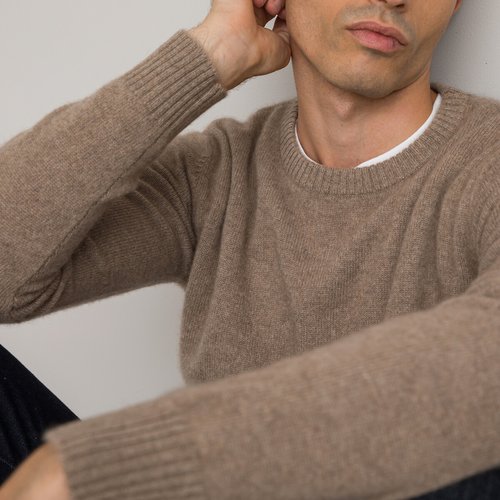 Trui in kasjmier met ronde hals fijn tricot La Redoute Collections La Redoute