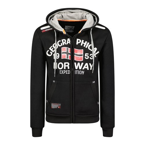 Sweat full zip gros logo Geographical Norway noir La Redoute