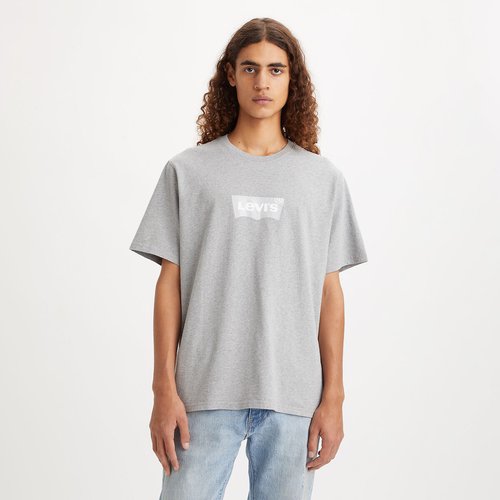 Batwing Logo Print T Shirt in Cotton with Crew Neck