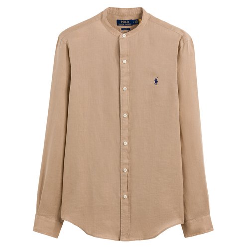 Hemd in linnen geborduurd logo beige Polo Ralph Lauren La Redoute