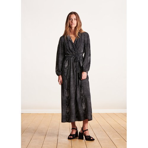 Robe longue cache c ur a imprime noir La Fee Maraboutee La Redoute