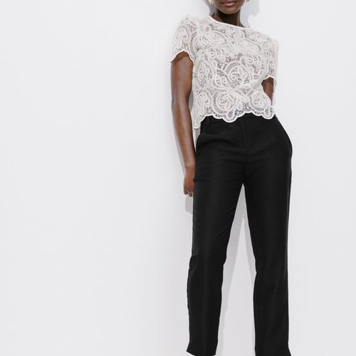 Pantalon cigarette noir Promod La Redoute