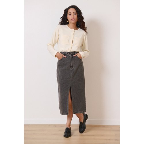 Jupe midi a fente en denim SULLY