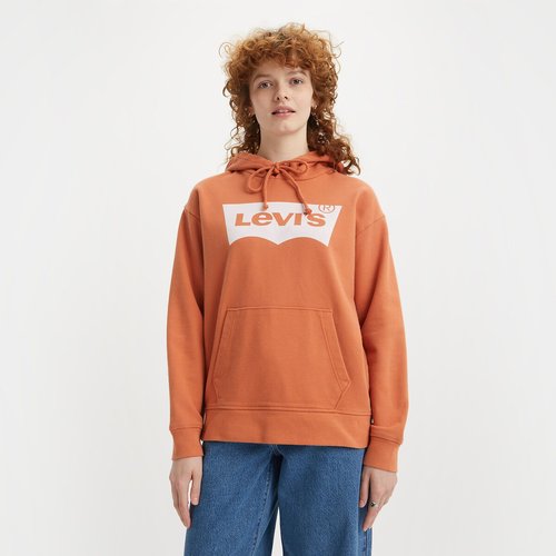Sudadera con capucha logo delante rojizo Levi s La Redoute