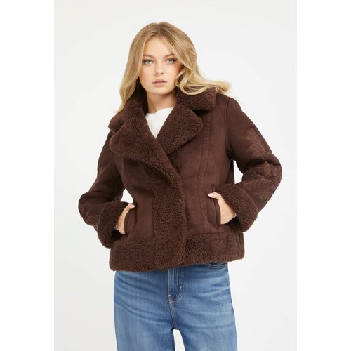 Guess veste sherpa synthetique marron Guess La Redoute