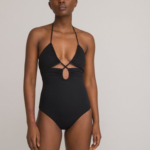 Padded halterneck swimsuit shop