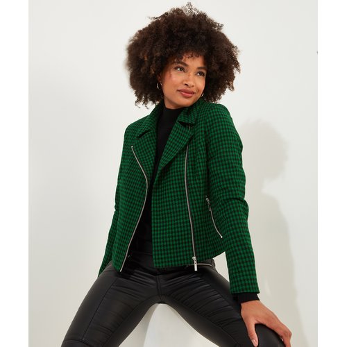 Veste courte pied de poule shop