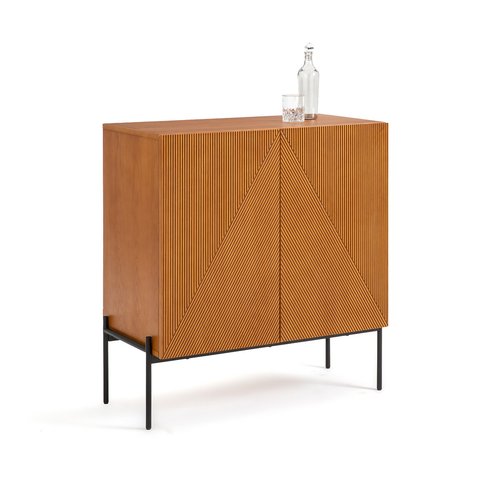 Signatures lodge vintage bar cabinet walnut black La Redoute Interieurs La Redoute