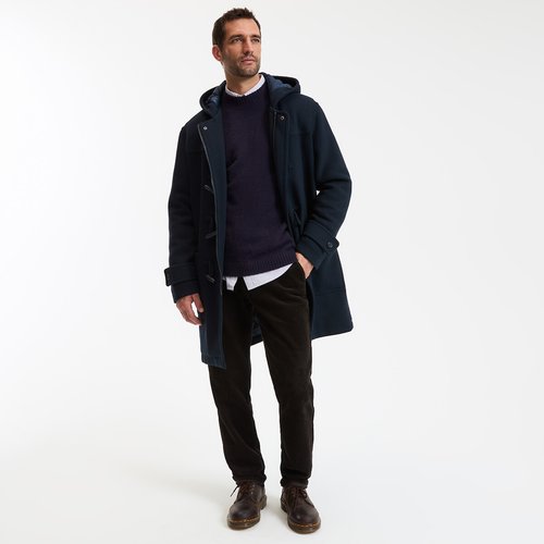 Loose fit duffle coat, signature, gregoire dark navy blue La
