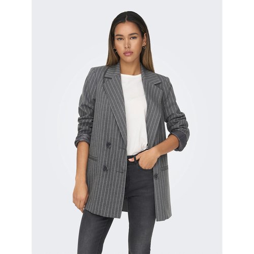 Long pinstripe blazer grey stripes Only La Redoute