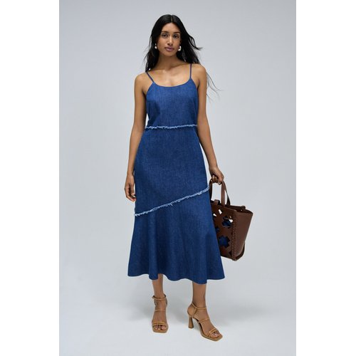 Robe en lightdenim avec du lin bleu Salsa Jeans La Redoute