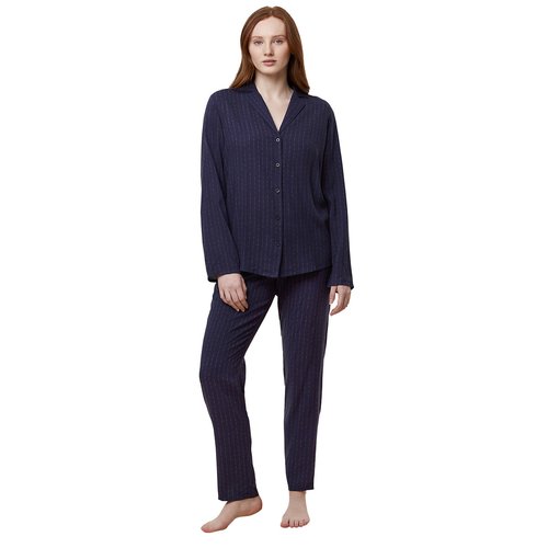 Boyfriend fit buttoned pyjamas blue checks Triumph La Redoute