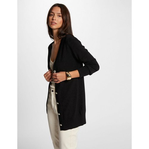 Black knit long cardigan shop