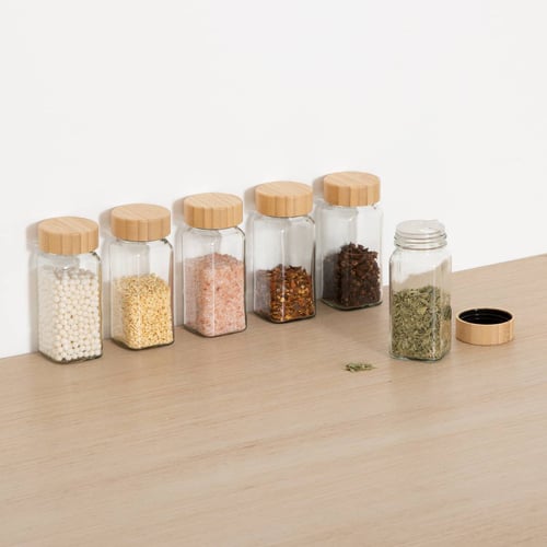 Rangement épices Transparent 6 En 1 - Porte-épices De Cuisine Avec Compartiments Amovibles, Idéal Camping Et Barbecue