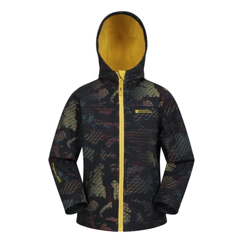 Mountain Warehouse Veste Softshell Exodus Homme - Veste Déperlante Coupe-Vent Avec Capuche