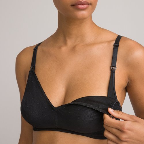 Soutien gorge d allaitement sans armatures La Redoute Collections noir La Redoute