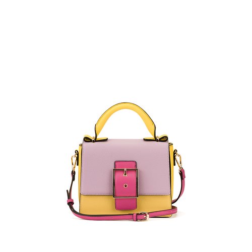 Driekleurige handtas klein formaat multicolor La Redoute Collections La Redoute