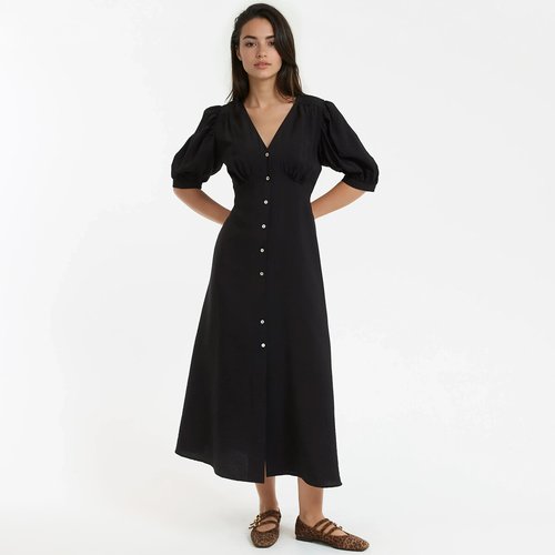 Maxi dress with v-neck and elbow-length sleeves La Redoute Collections | La  Redoute