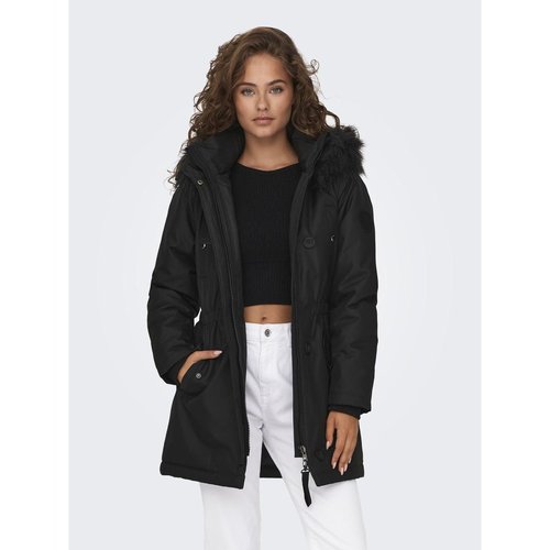 Parka longue parkas capuche avec bord en fausse fourrure detachable poignets coteles Only La Redoute