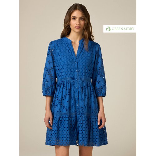 Robe chemisier courte en broderie anglaise