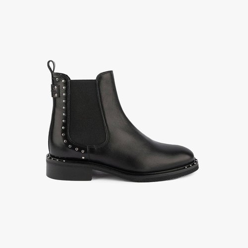 Bottine cuir glace clous maxine noir Maison Toufet La Redoute