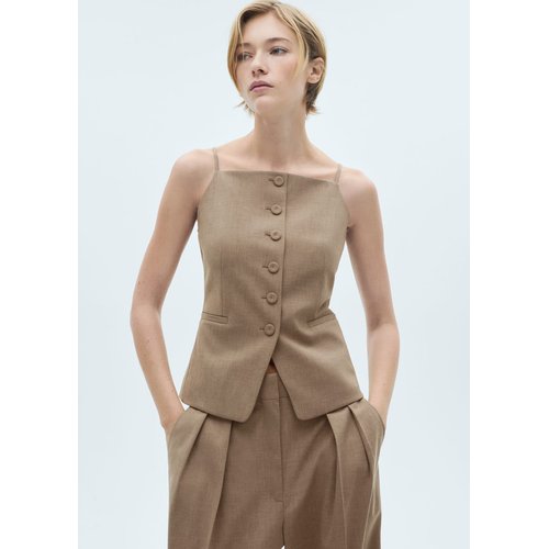 Gilet de costume laine marron Mango La Redoute