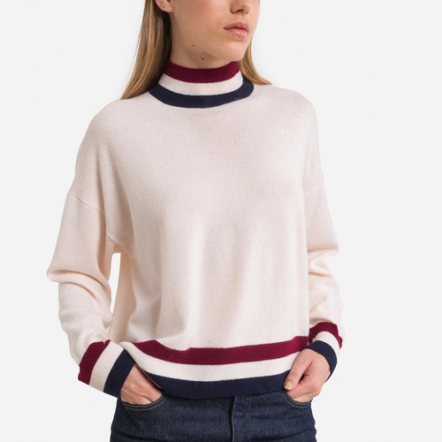 Pull col montant bords rayes blanc Tommy Hilfiger La Redoute