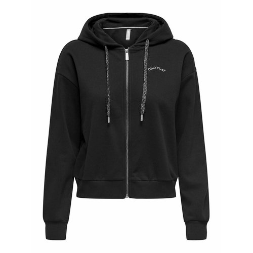 Penny life short zip up hoodie in cotton mix black Only Play La Redoute
