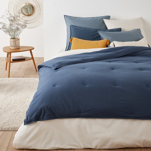 Dojo 100 washed cotton quilted blanket La Redoute Interieurs La Redoute