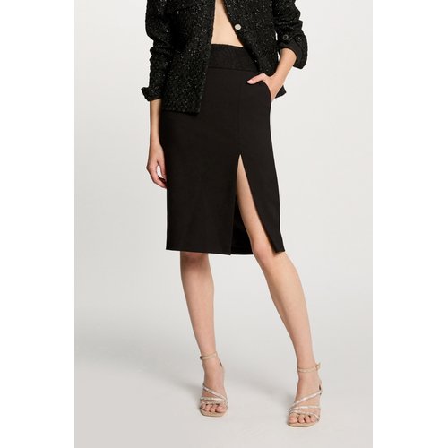 Jupe crayon taille dentelle noir Morgan La Redoute