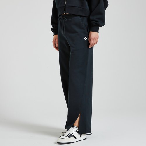 Open hem joggers in cotton mix black Converse La Redoute
