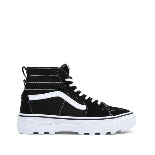 Black and white leather high top vans new arrivals