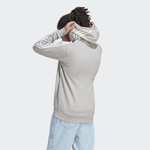 Essentials 3 stripes hoodie grey marl Adidas Sportswear La Redoute