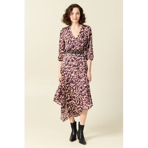 Robe longue evasee fluide marron Bonobo La Redoute