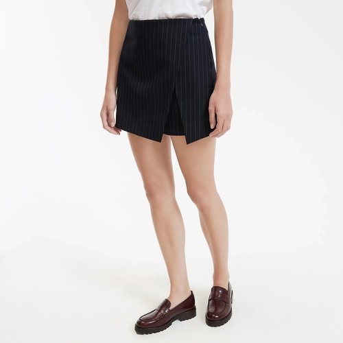 Short Rayures Bleues Taille Élastiquée Femme du XS au XL - Short Sybille