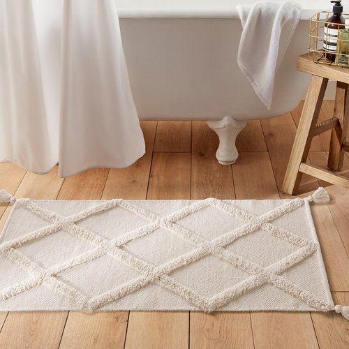 Gretna 100 woven cotton bath mat ecru La Redoute Interieurs La Redoute