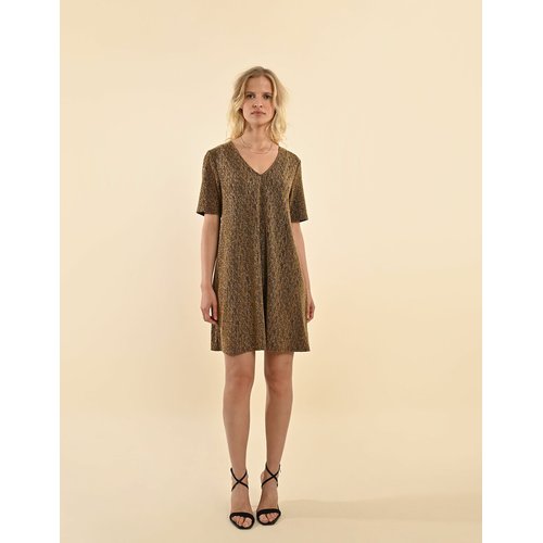 Sparkly tunic dress gold coloured Molly Bracken La Redoute