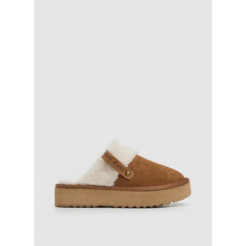 Dissy north w clogs in suede with faux fur lining brown Pepe Jeans La Redoute