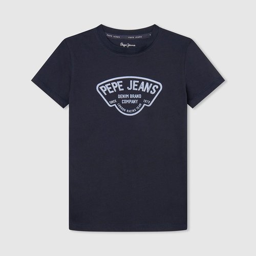 Logo print cotton t shirt with short sleeves Pepe Jeans La Redoute