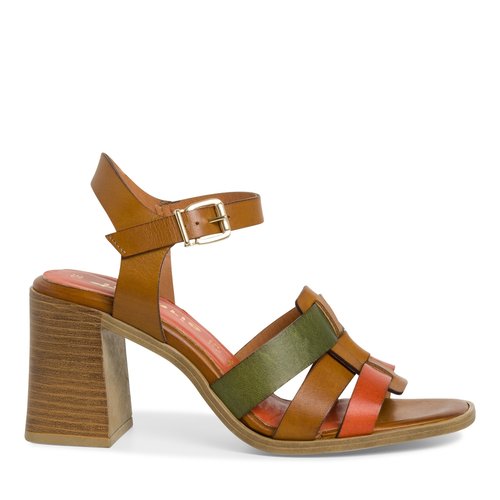 Sandale talon cuir marron hotsell