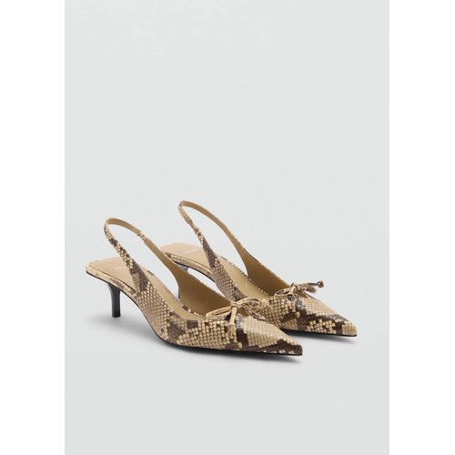 Chaussures kitten heel imitation serpent beige Mango La Redoute