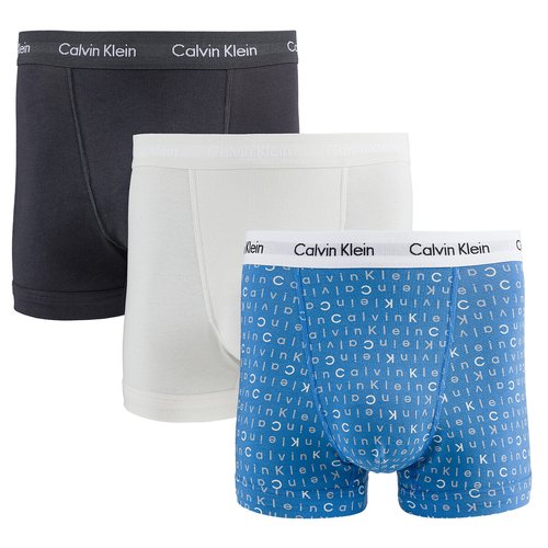 Lot de 3 boxers longs 2 unis 1 imprime