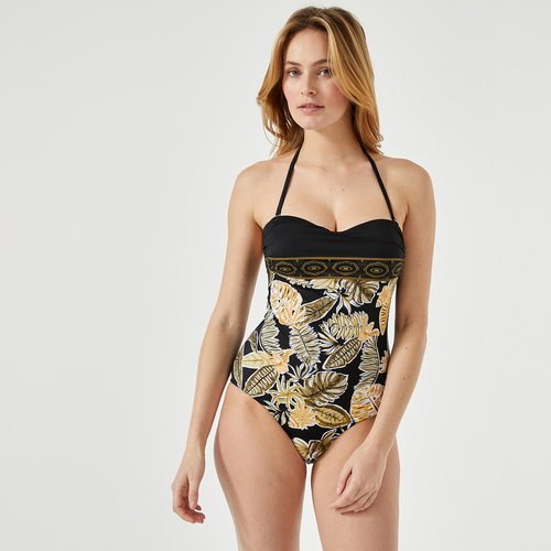 Maillot de bain 1 piece bustier imprime imprime feuillage Anne Weyburn La Redoute