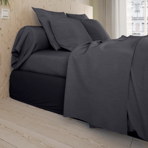 Housse De Couette 100% Coton Antibactérienne DODO - Tailles 140x200 Cm Et 260x240 Cm - Couleur Anthracite