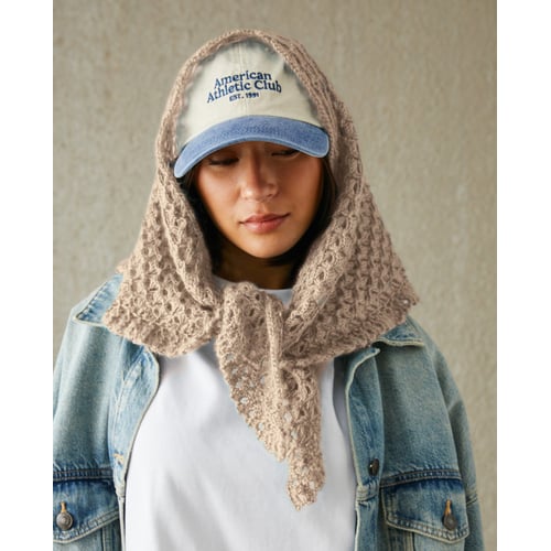 Capot Bandana Crochet Surdimensionné Fait Main - Fil épais, Style Foulard - Neuf Avec étiquettes