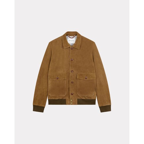 Blouson en cuir col polo plane vegetal marron Chevignon La Redoute