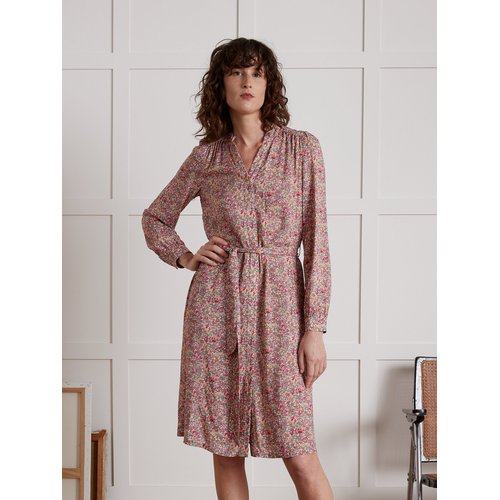 Robe chemise courte tissu liberty babingdon rose Cyrillus La Redoute