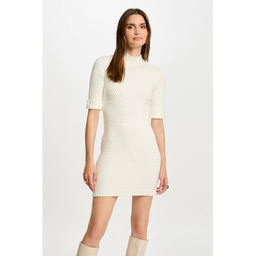 Robe tricot courte ajustee ecru Morgan La Redoute